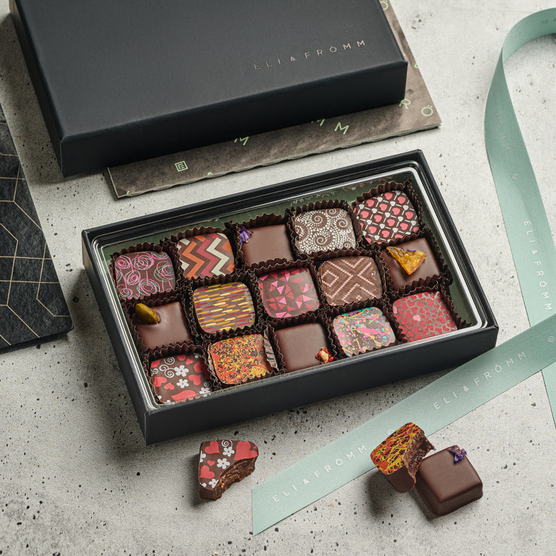 Artisanal Handpainted Chocolate Squares 15pc