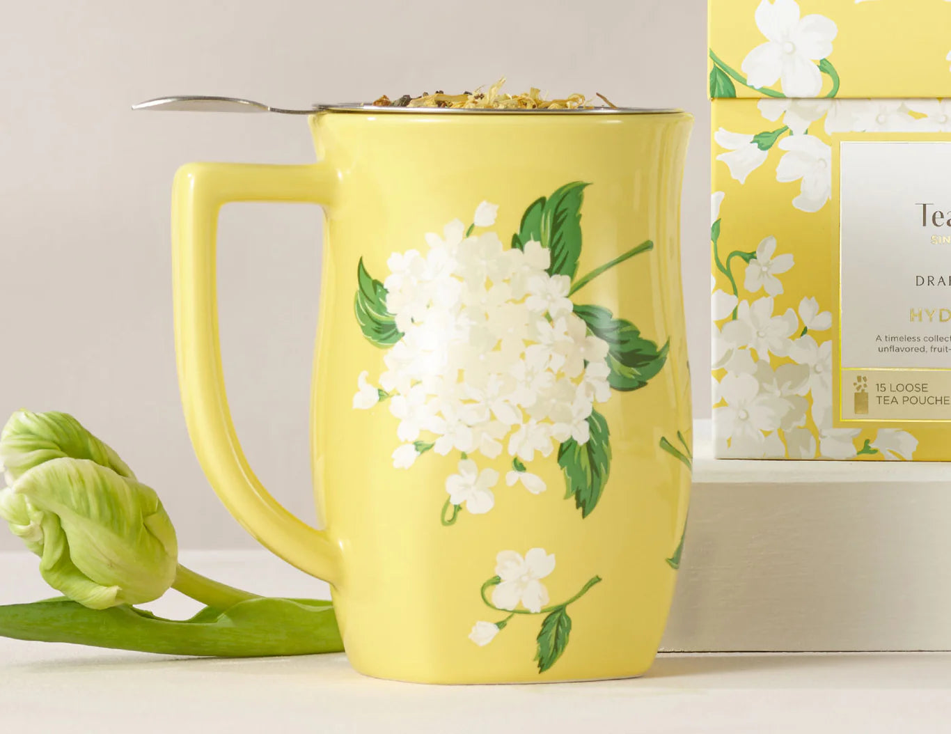 Tea Forte Hydrangea by Draper James Fiore Steeping Cup with Infuser