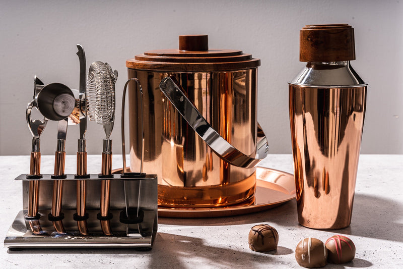 Copper Cocktail Mixology Set
