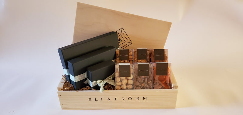Chocolate, Nut, and Dried Fruit Gift Crate