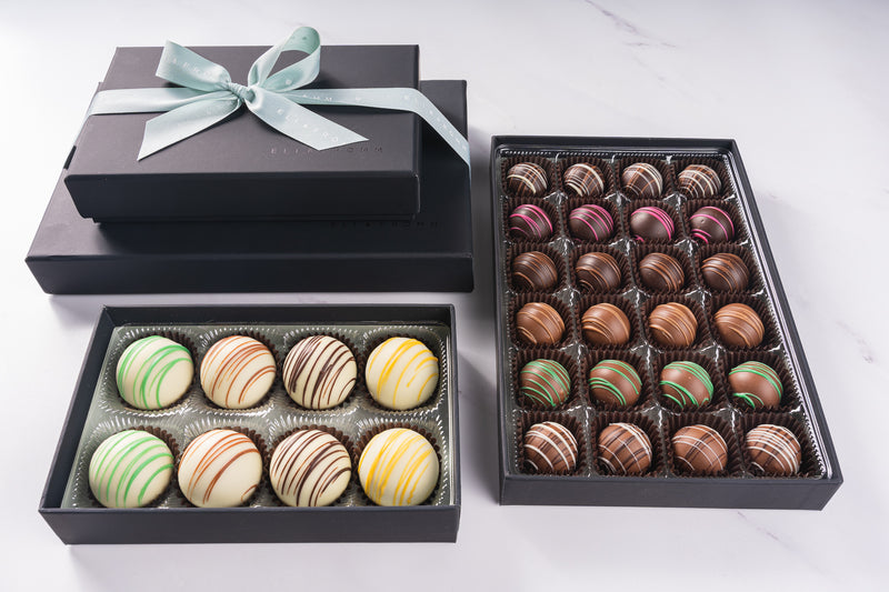 Classic Dark & Milk Chocolate Truffles, and Dessert Style White Chocolate Truffles